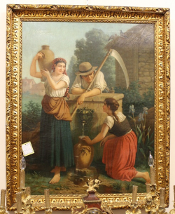 Картина Eugène HALLION «Крестьяне у колодца»
